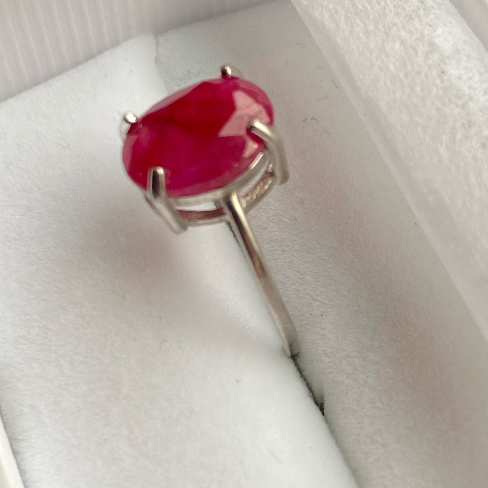 *Oval 4.07 Ct Natural Corundum Ruby Solitaire In … - image 2